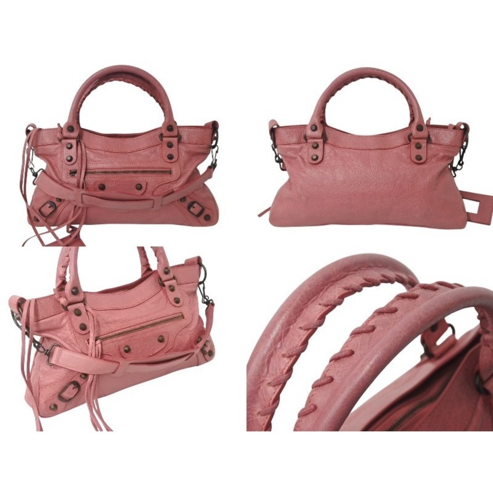 Balenciaga Hobo One Pink The Handbag Shoulder First Leather
